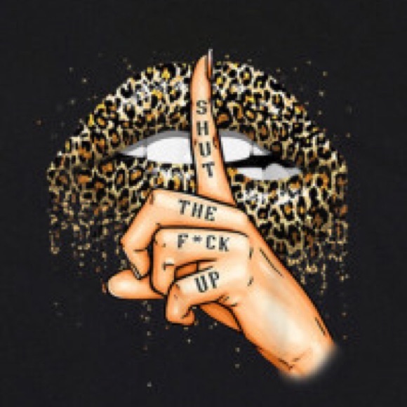 SHUT THE F*CK UP Leopard Print 👄 PLUS SIZE T-Shirt - Picture 2 of 2